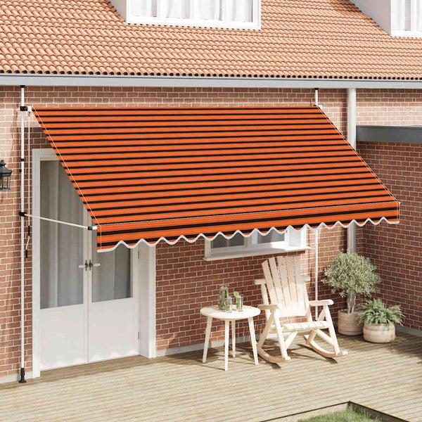Einziehbare Markise Handbetrieben 400 cm Orange und Braun