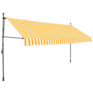 Einziehbare Markise Handbetrieben mit LED 400 cm Weiß Orange