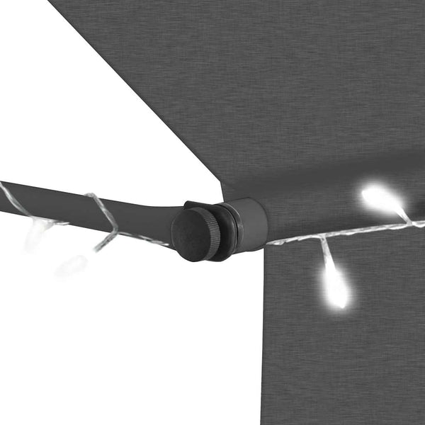 Einziehbare Markise Handbetrieben mit LED 100 cm Anthrazit