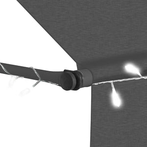 Einziehbare Markise Handbetrieben mit LED 150 cm Anthrazit
