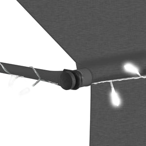 Einziehbare Markise Handbetrieben mit LED 200 cm Anthrazit