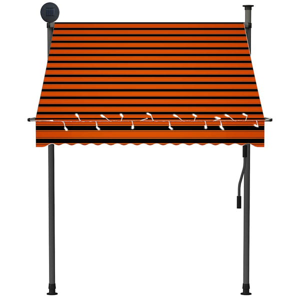 Einziehbare Markise Handbetrieben mit LED 150 cm Orange Braun