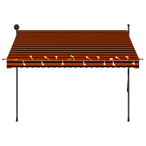 Einziehbare Markise Handbetrieben mit LED 250 cm Orange Braun