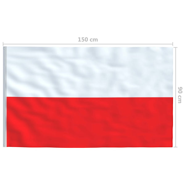 vidaXL Flag of Poland 90 x 150 cm