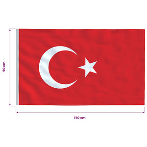 vidaXL Flag of Turkey 90 x 150 cm