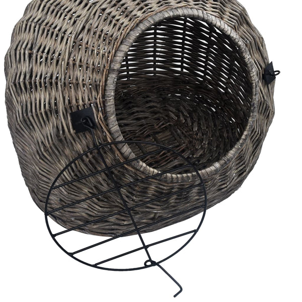 vidaXL Cat Carrier Gray 50x42x40 cm Natural Wicker