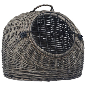 vidaXL Cat Carrier Gray 60x45x45 cm Natural Wicker