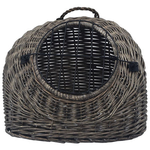 vidaXL Cat Carrier Gray 60x45x45 cm Natural Wicker