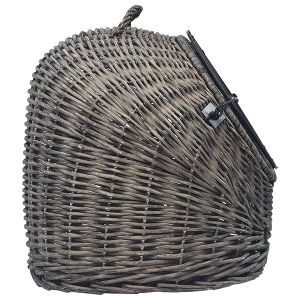 vidaXL Cat Carrier Gray 60x45x45 cm Natural Wicker