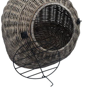 vidaXL Cat Carrier Gray 60x45x45 cm Natural Wicker