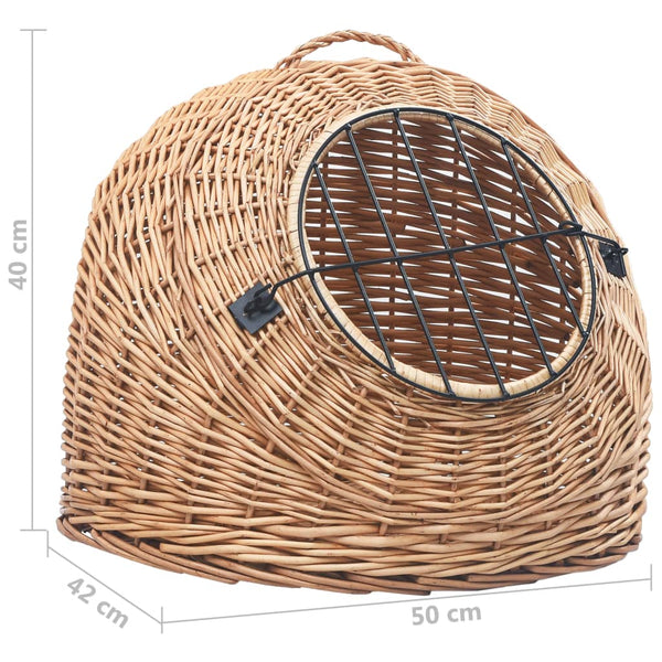 vidaXL Cat Carrier 50x42x40 cm Natural Wicker