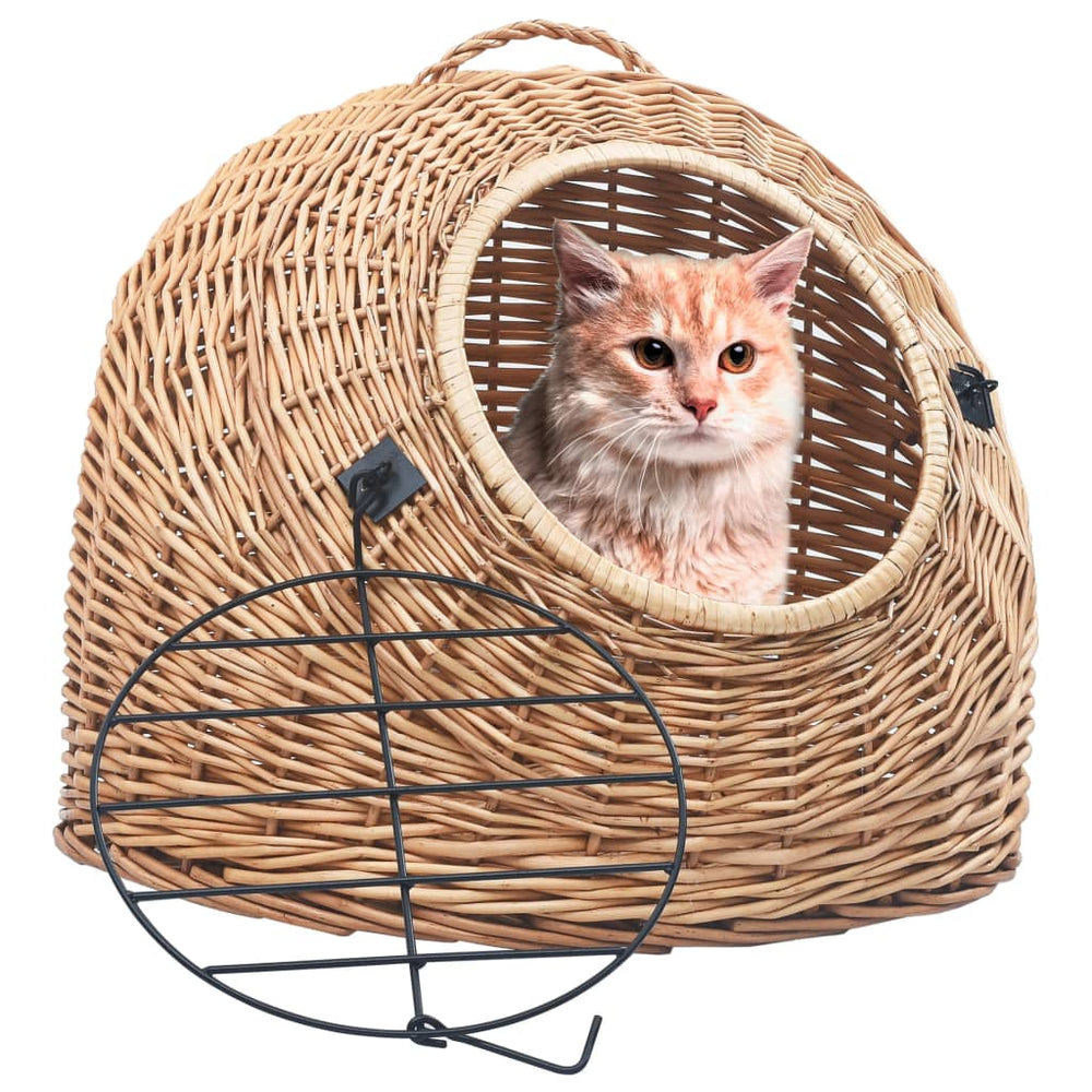 vidaXL Cat Carrier 50x42x40 cm Natural Wicker