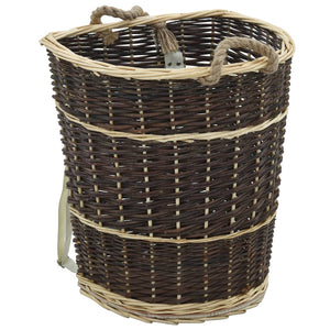 vidaXL Willow Wood Basket with Carrying Straps 44.5x37x50 cm Natural