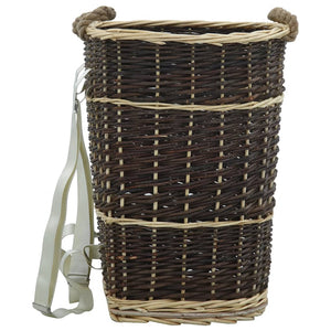 vidaXL Willow Wood Basket with Carrying Straps 44.5x37x50 cm Natural