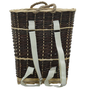 vidaXL Willow Wood Basket with Carrying Straps 44.5x37x50 cm Natural