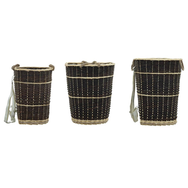 vidaXL Willow Wood Basket with Carrying Straps 44.5x37x50 cm Natural