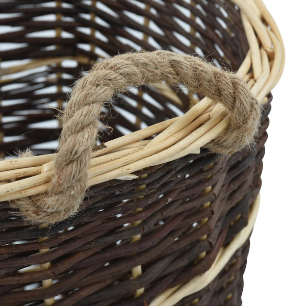 vidaXL Willow Wood Basket with Carrying Straps 44.5x37x50 cm Natural