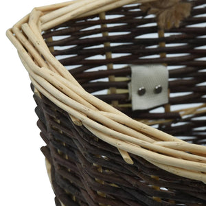 vidaXL Willow Wood Basket with Carrying Straps 44.5x37x50 cm Natural