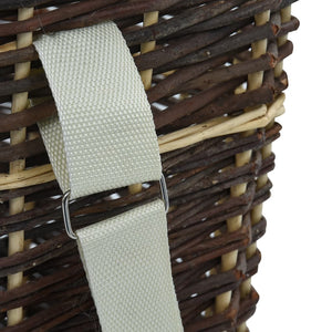 vidaXL Willow Wood Basket with Carrying Straps 44.5x37x50 cm Natural
