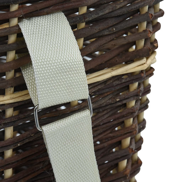 vidaXL Willow Wood Basket with Carrying Straps 44.5x37x50 cm Natural