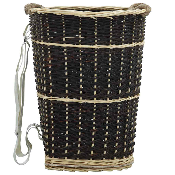 vidaXL Firewood Basket with Carry Straps 50 x 44 x 58 cm Natural Wicker