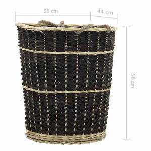 vidaXL Firewood Basket with Carry Straps 50 x 44 x 58 cm Natural Wicker