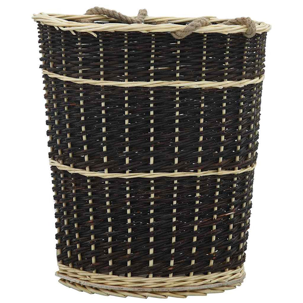 vidaXL Firewood Basket with Carry Straps 50 x 44 x 58 cm Natural Wicker