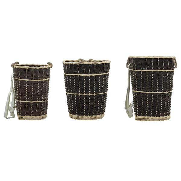 vidaXL Firewood Basket with Carry Straps 50 x 44 x 58 cm Natural Wicker