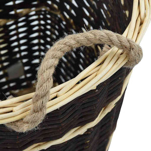 vidaXL Firewood Basket with Carry Straps 50 x 44 x 58 cm Natural Wicker