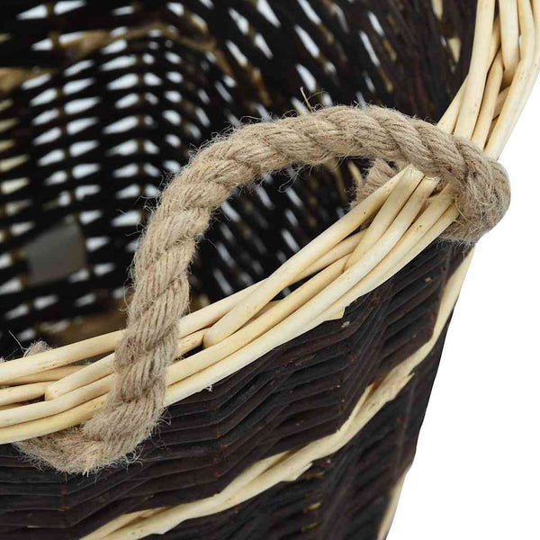 vidaXL Firewood Basket with Carry Straps 50 x 44 x 58 cm Natural Wicker