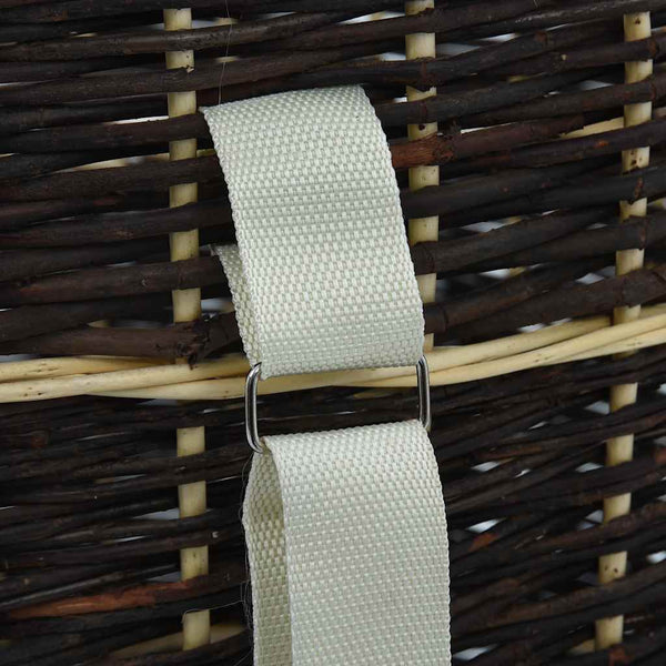 vidaXL Firewood Basket with Carry Straps 50 x 44 x 58 cm Natural Wicker