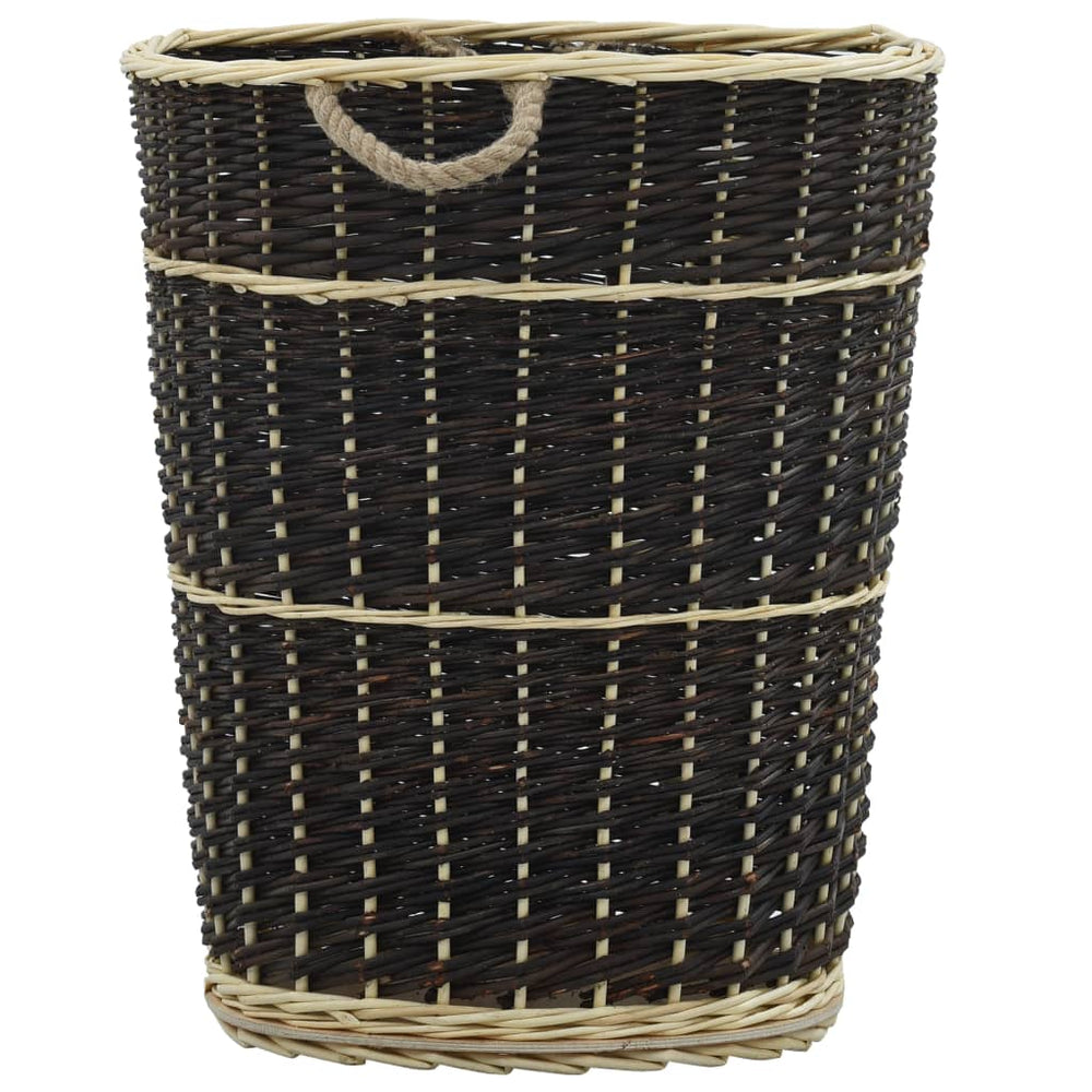 vidaXL Log Basket with Carry Straps 57 x 51 x 69 cm Natural Willow