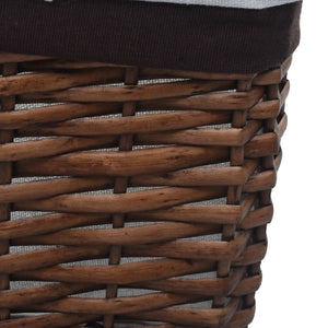 vidaXL 3-Piece Basket Set Nesting Brown Wicker