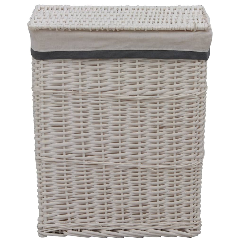 vidaXL Laundry Basket White Wicker