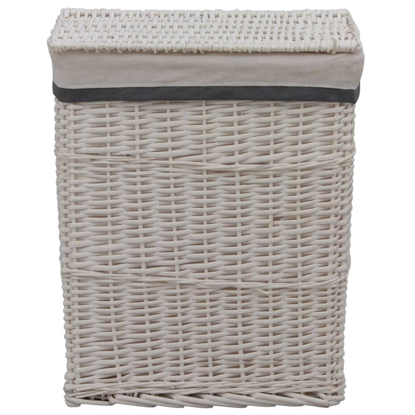 vidaXL Laundry Basket White Wicker