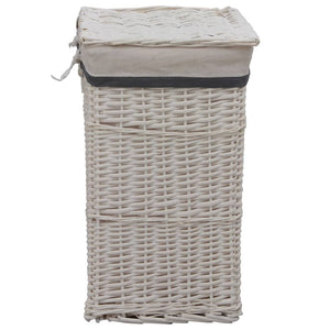 vidaXL Laundry Basket White Wicker