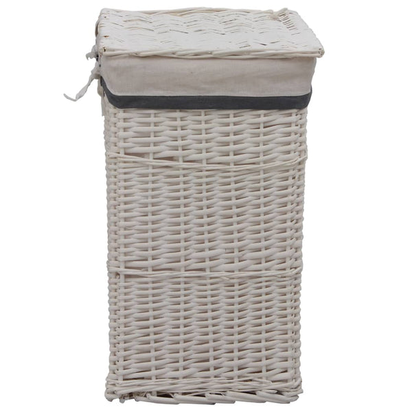 vidaXL Laundry Basket White Wicker