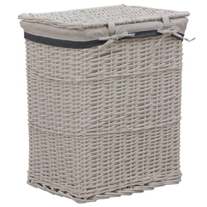 vidaXL Laundry Basket White Wicker