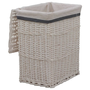 vidaXL Laundry Basket White Wicker