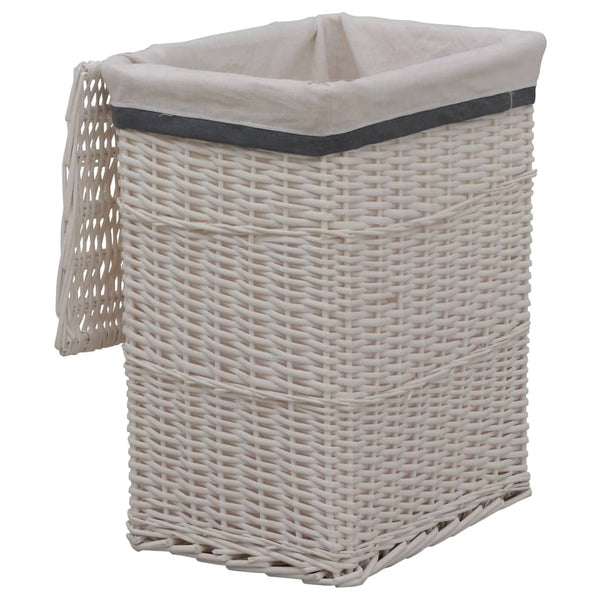 vidaXL Laundry Basket White Wicker