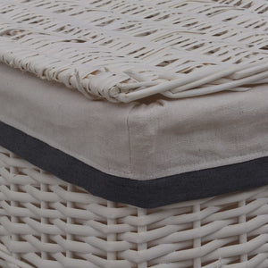 vidaXL Laundry Basket White Wicker