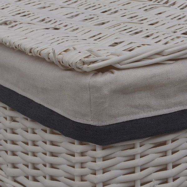 vidaXL Laundry Basket White Wicker