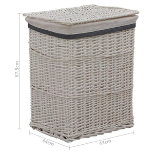 vidaXL Laundry Basket White Wicker