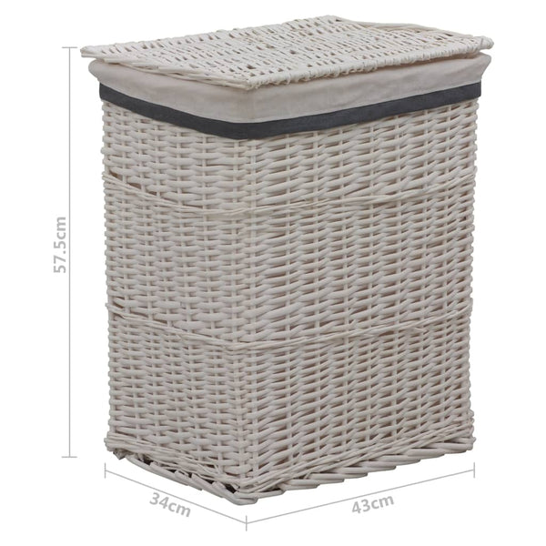 vidaXL Laundry Basket White Wicker