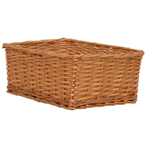 vidaXL 4-piece Nesting Basket Set Brown Woven Willow