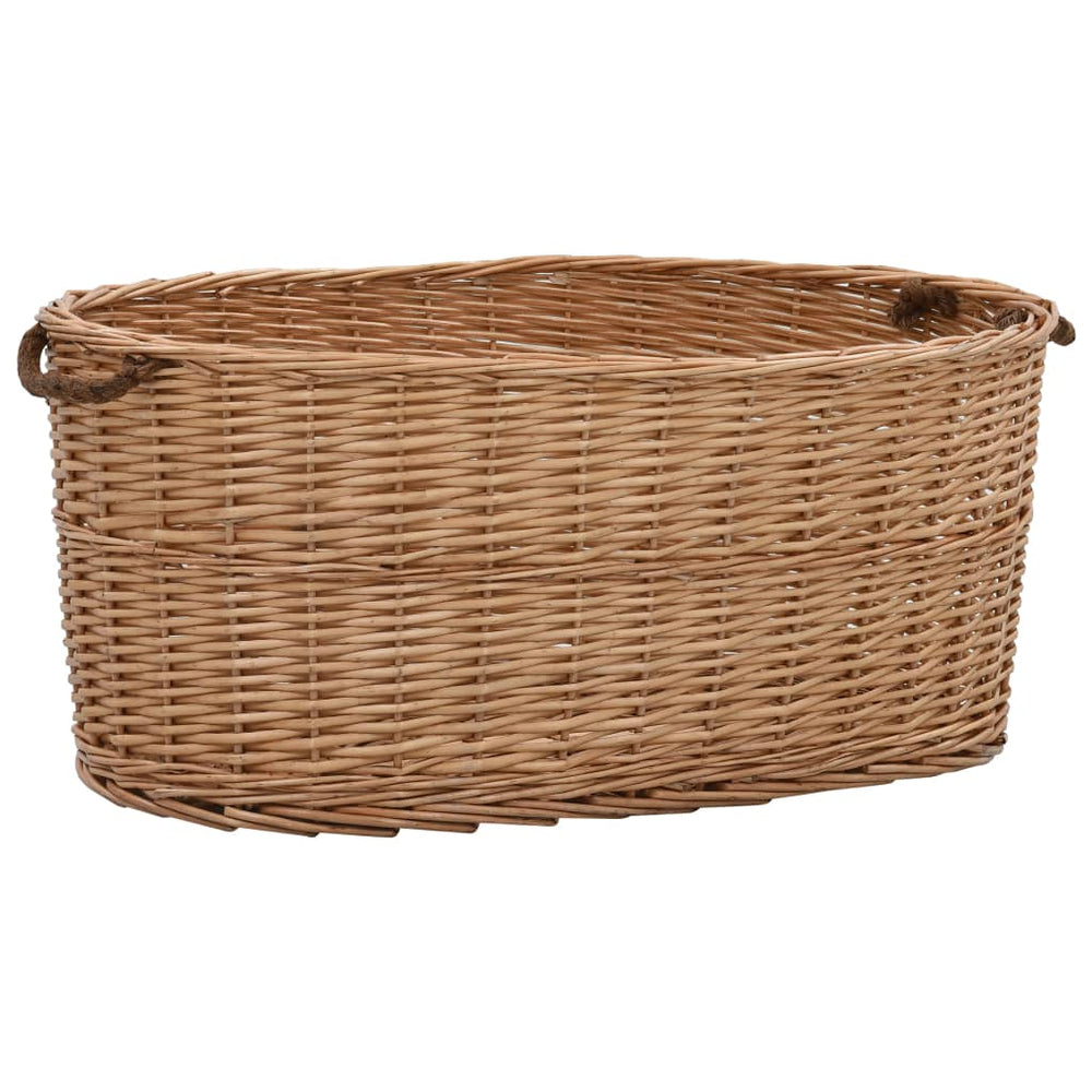vidaXL Wicker Log Basket with Handles 78 x 54 x 34 cm Natural