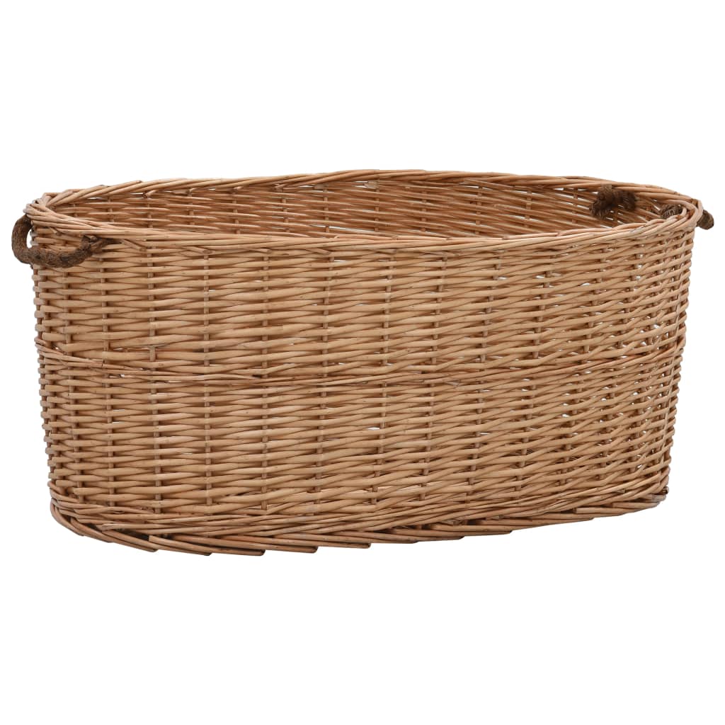 vidaXL Wicker Log Basket with Handles 78 x 54 x 34 cm Natural