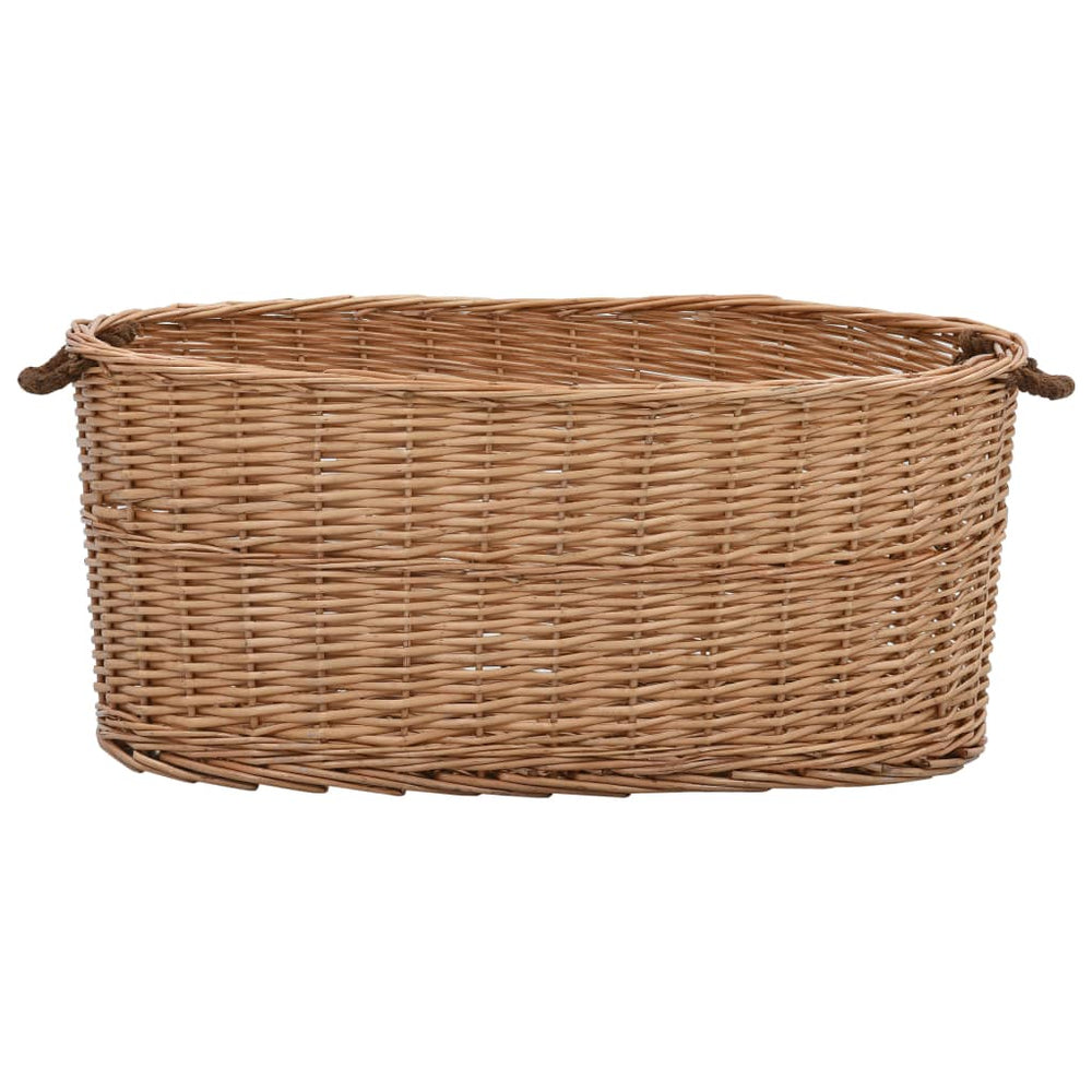 vidaXL Wicker Log Basket with Handles 78 x 54 x 34 cm Natural
