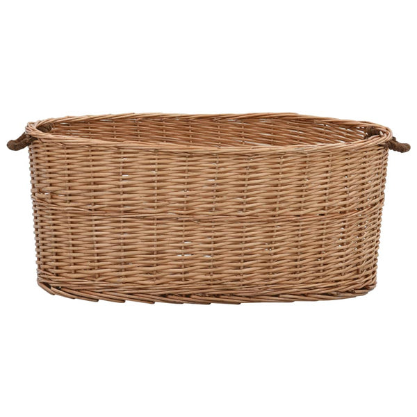 vidaXL Wicker Log Basket with Handles 78 x 54 x 34 cm Natural