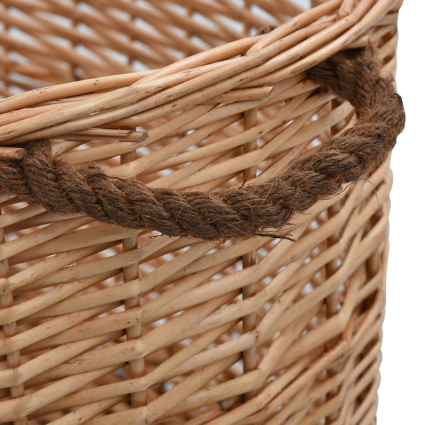 vidaXL Wicker Log Basket with Handles 78 x 54 x 34 cm Natural